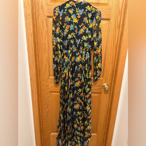 NWT Caroline Constas Vivian Gown Size S Blue Orange Floral Pattern - Picture 2 of 5